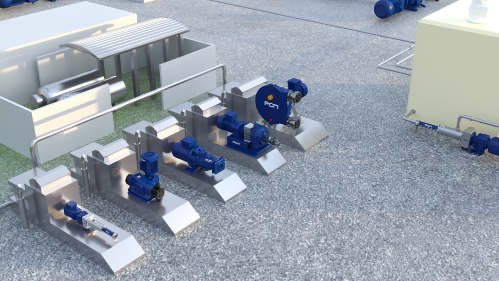 Pumps used for chemical dosing in sludge treatment